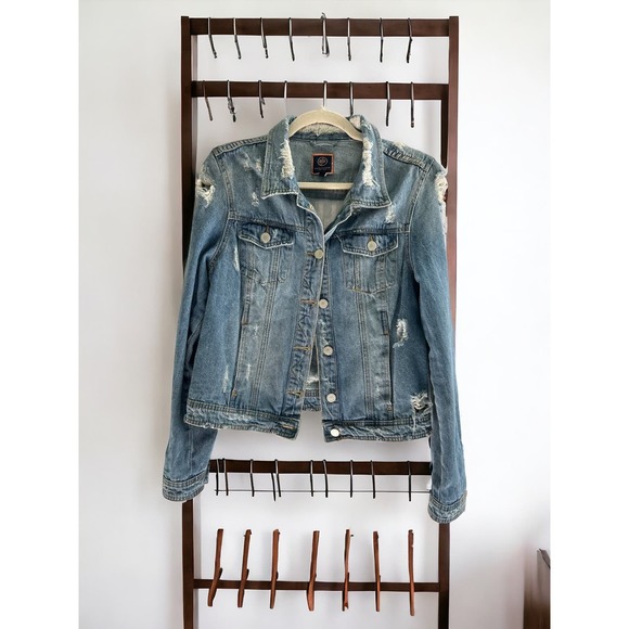 Boom Boom Jeans Distressed Denim Home embroidered All We Need is Love Size large - Picture 1 of 4